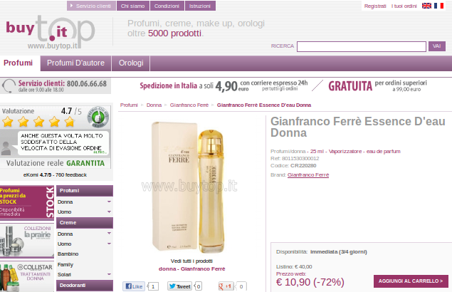 VENDITA PROFUMI BUYTOP