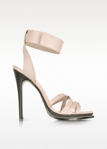 Sandalo Mini Criss Cross in Pelle Rosa Confetto - Alexander McQueen
