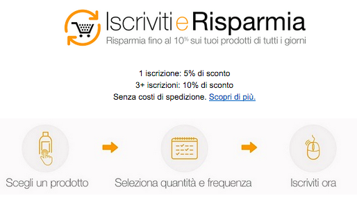 Trucchi per risparmiare su Amazon - Iscriviti e risparmia