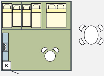 plattegrond tent 2 koloms